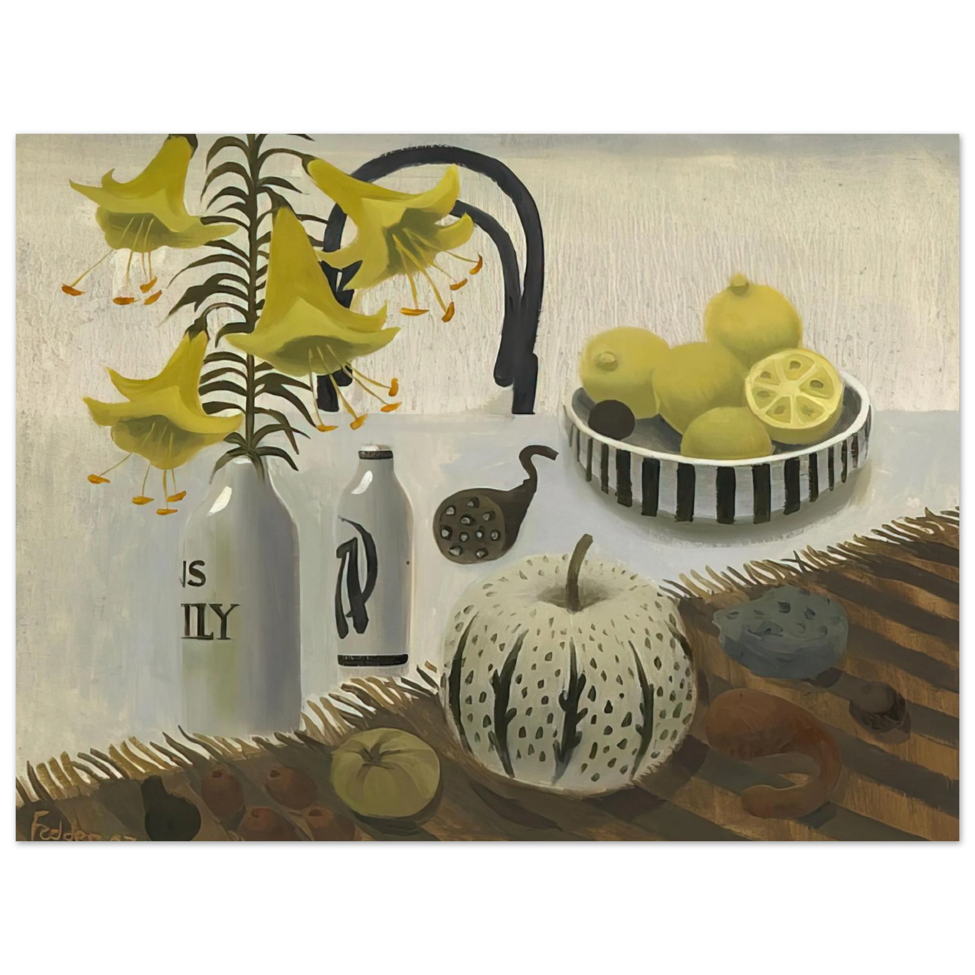 Mary Fedden - Lilies and Lemons - 2007 Fine Art Poster - Default Title