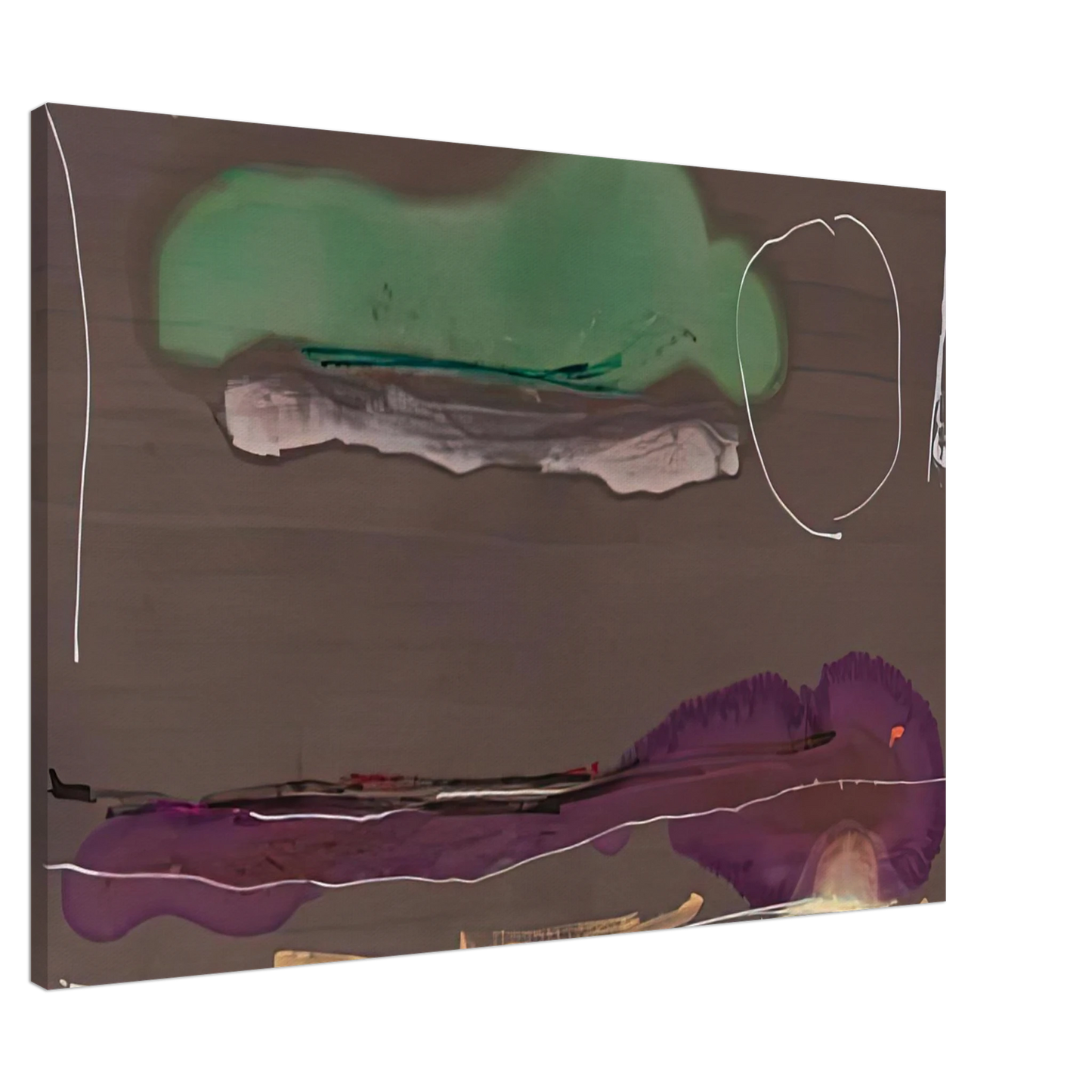 Helen Frankenthaler - Madrid, 1984- Wall Art - 60x80 cm / 24x32 inches - Premium Wooden Framed Poster With Fine Art Paper - White frame