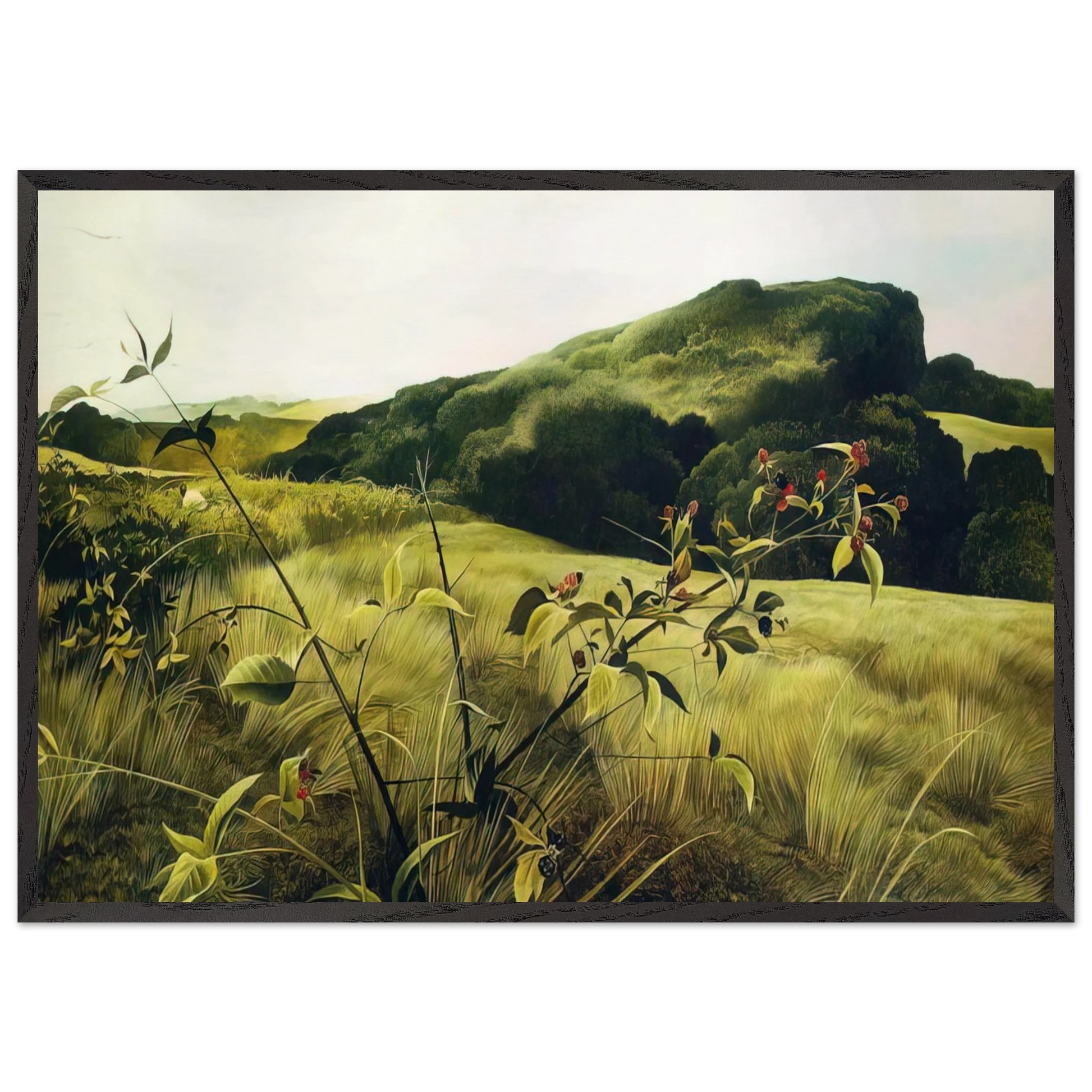 BLACKBERRY PICKER - Andrew Wyeth Framed Art Print – Black Wooden Frame - Default Title - -Framed Art Print