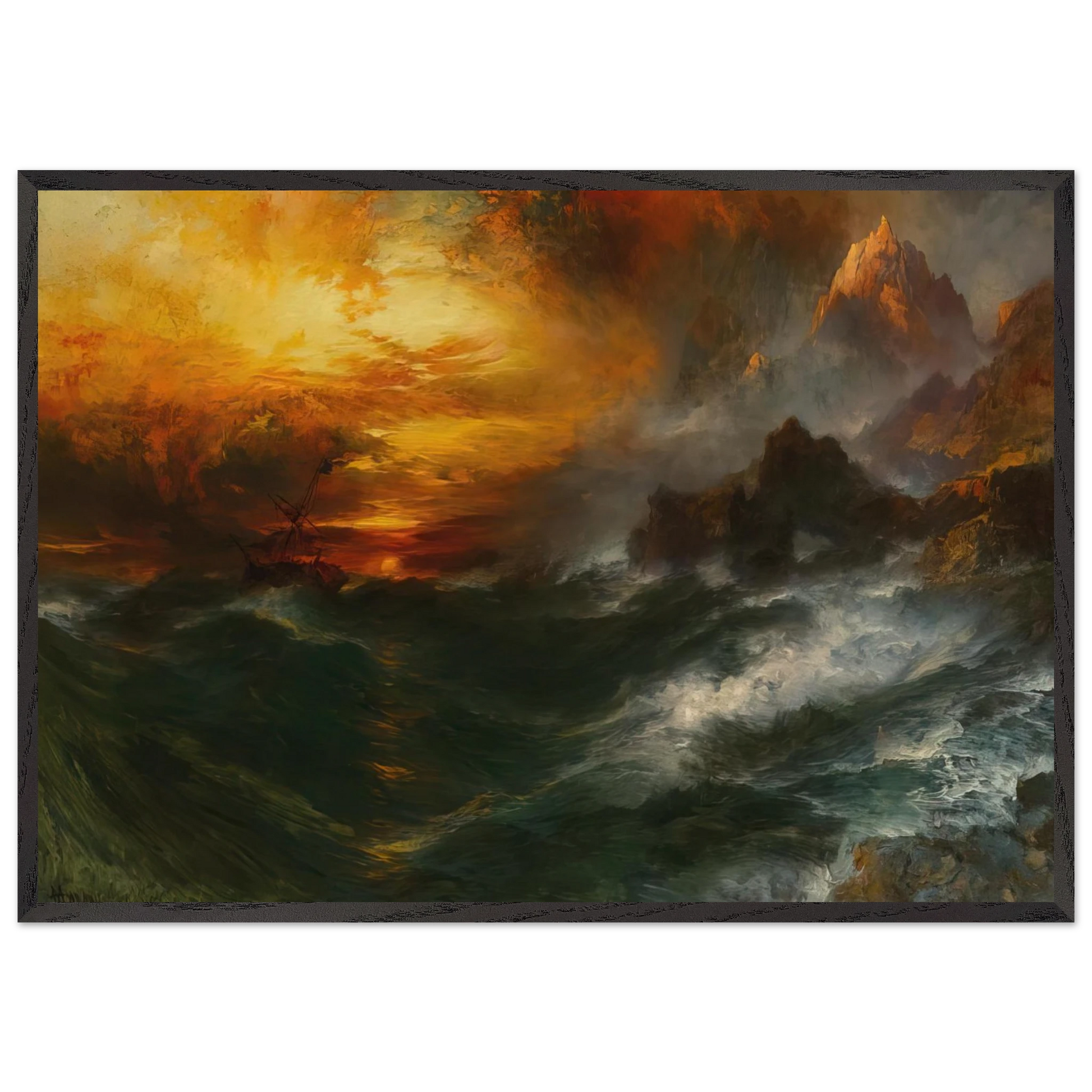 A Mountain of Loadstone Arabian Nights - Thomas Moran Framed Art Print – Black Wooden Frame - Default Title - -Framed Art Print