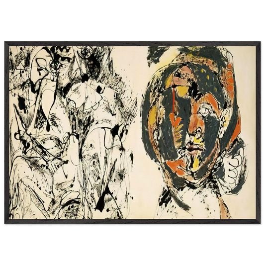 PORTRAIT AND A DREAM 1953 - Jackson Pollock Framed Art Print – Black Wooden Frame - Default Title - -Framed Art Print