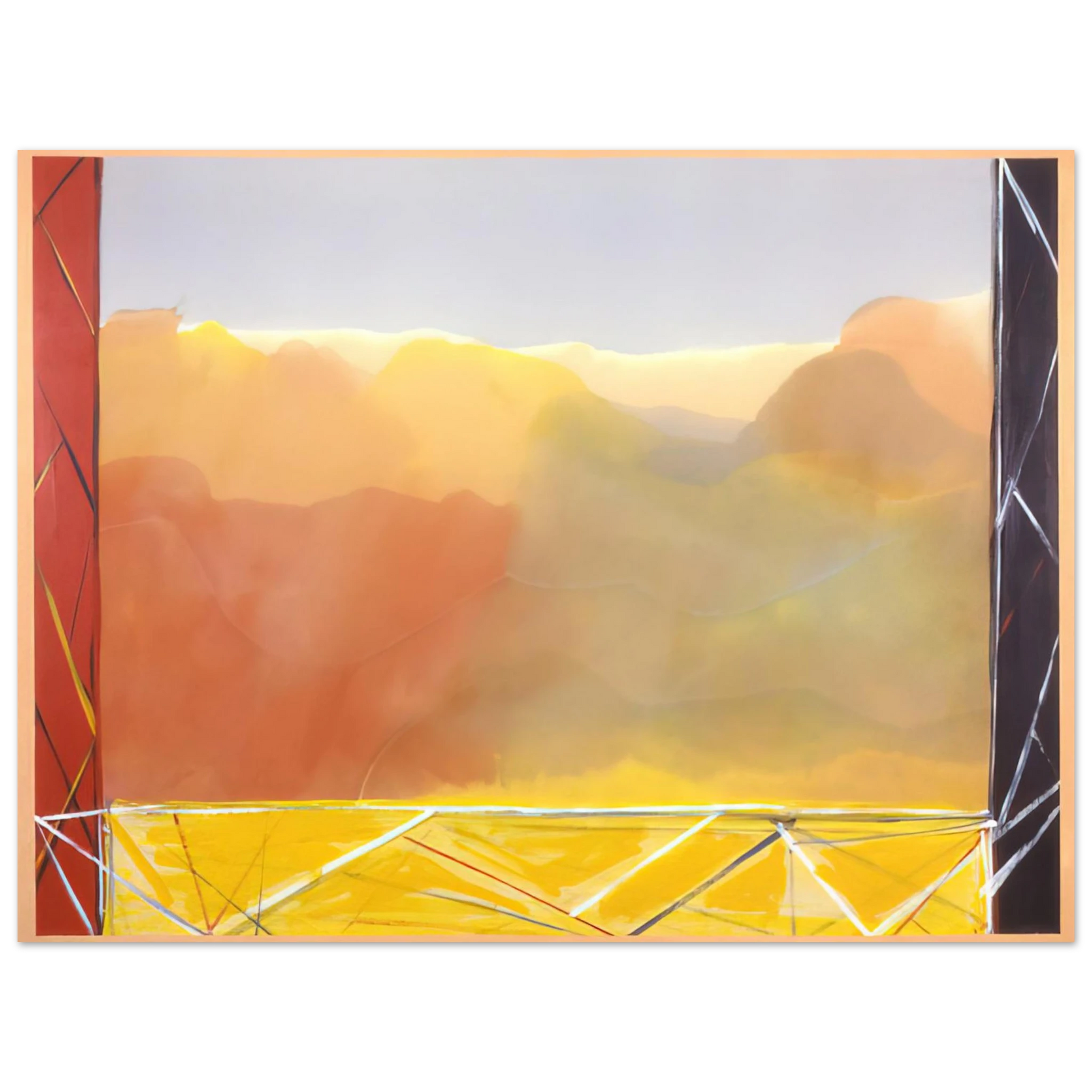 Ronnie Landfield - The Yellow Bridge - 1988 Fine Art Poster - Default Title