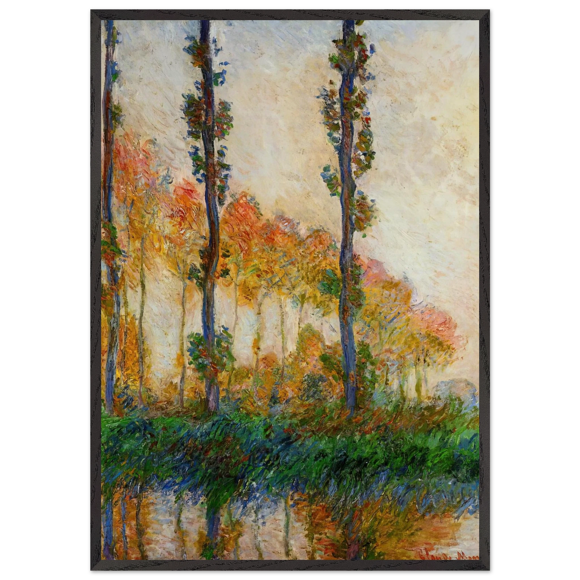 The Three Trees Autumn - claude monet Framed Art Print – Black Wooden Frame - Default Title - -Framed Art Print