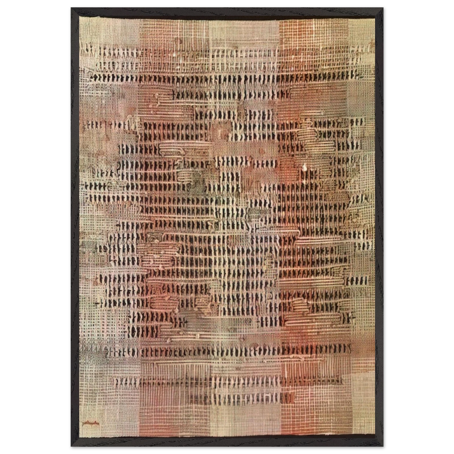 DEVELOPMENT IN ROSE II 1952 - Anni Albers Framed Art Print – Black Wooden Frame - Default Title - -Framed Art Print