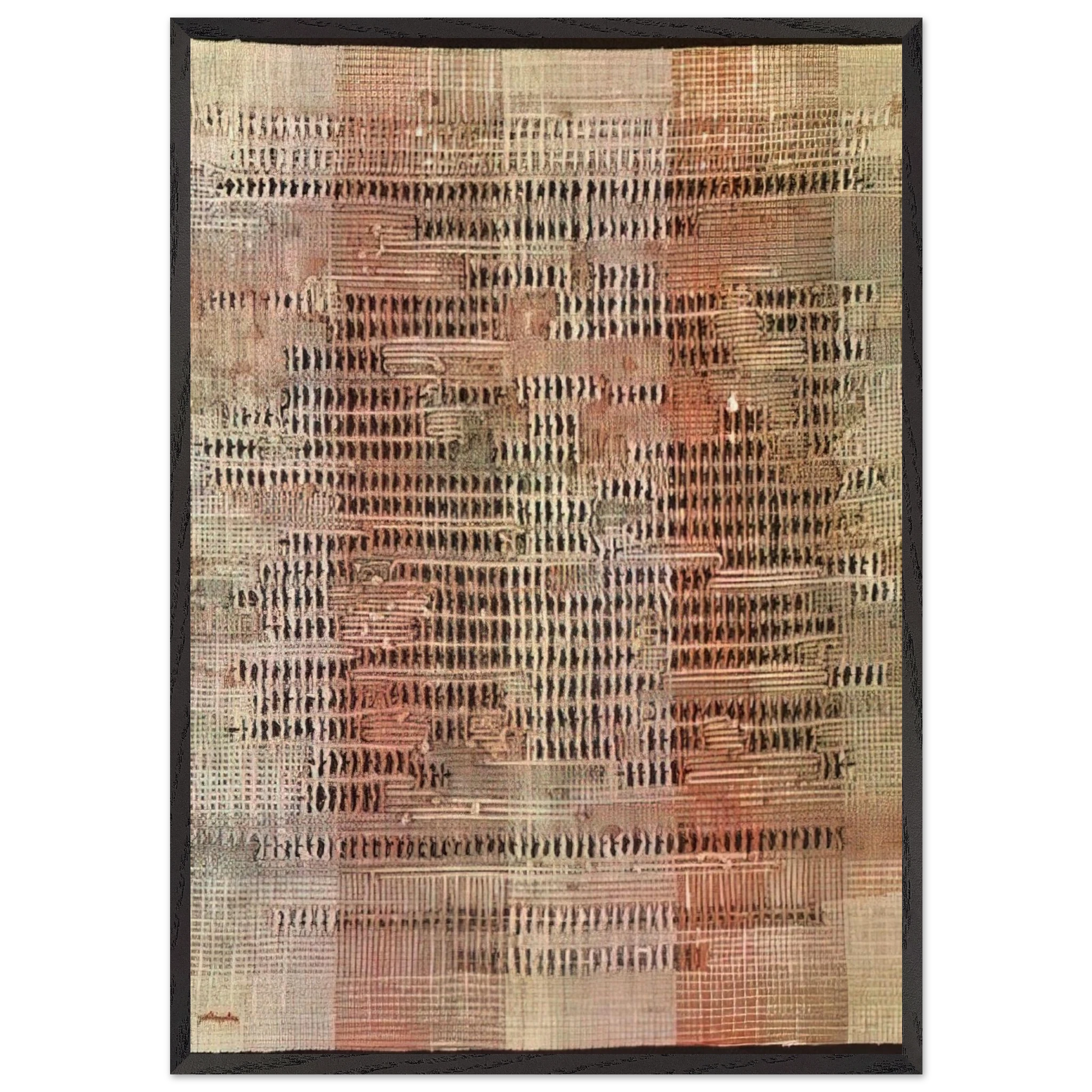 DEVELOPMENT IN ROSE II 1952 - Anni Albers Framed Art Print – Black Wooden Frame - Default Title - -Framed Art Print