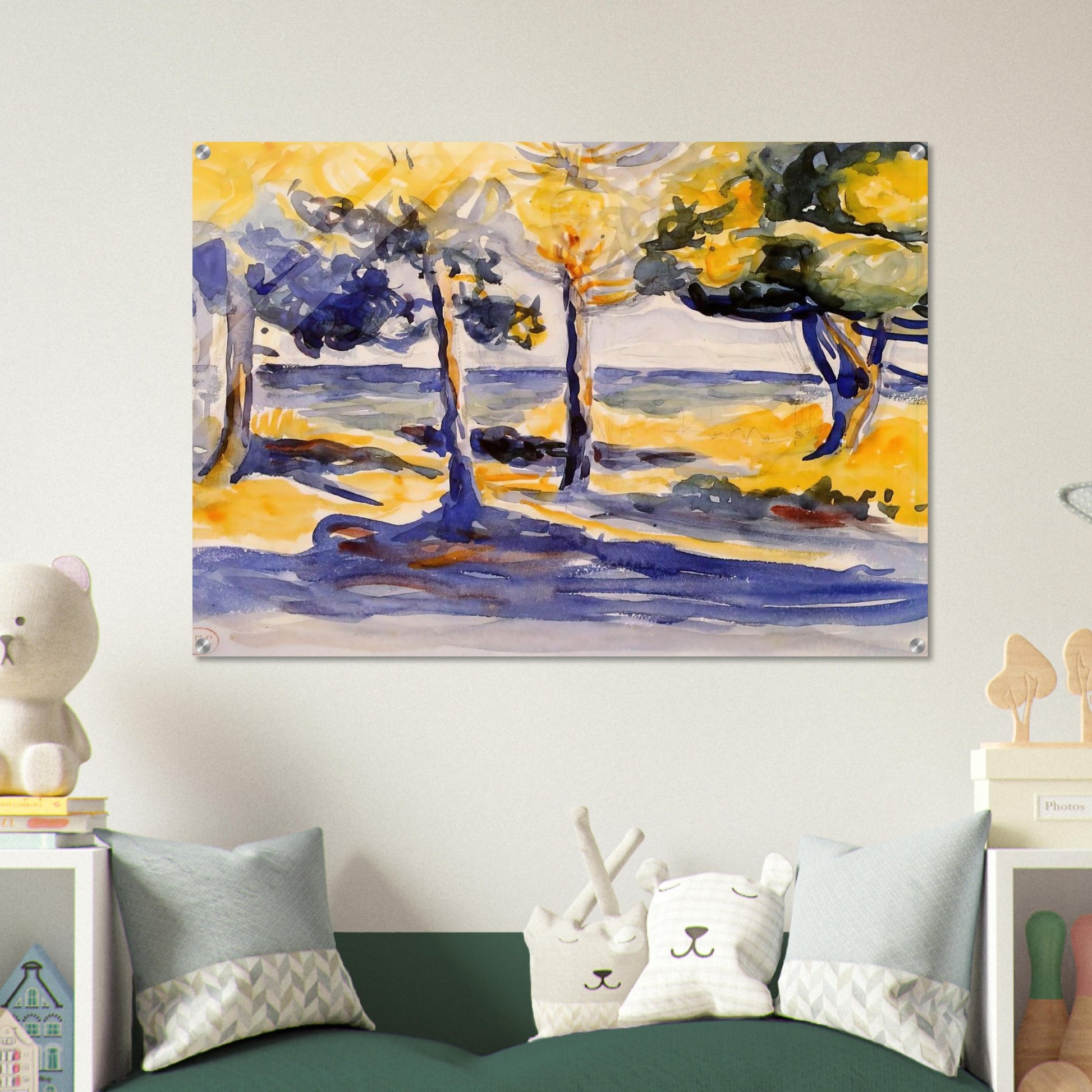 Trees by the Sea - Henri-Edmond Cross Acrylic Print - 70x100 cm / 28x40″ inches