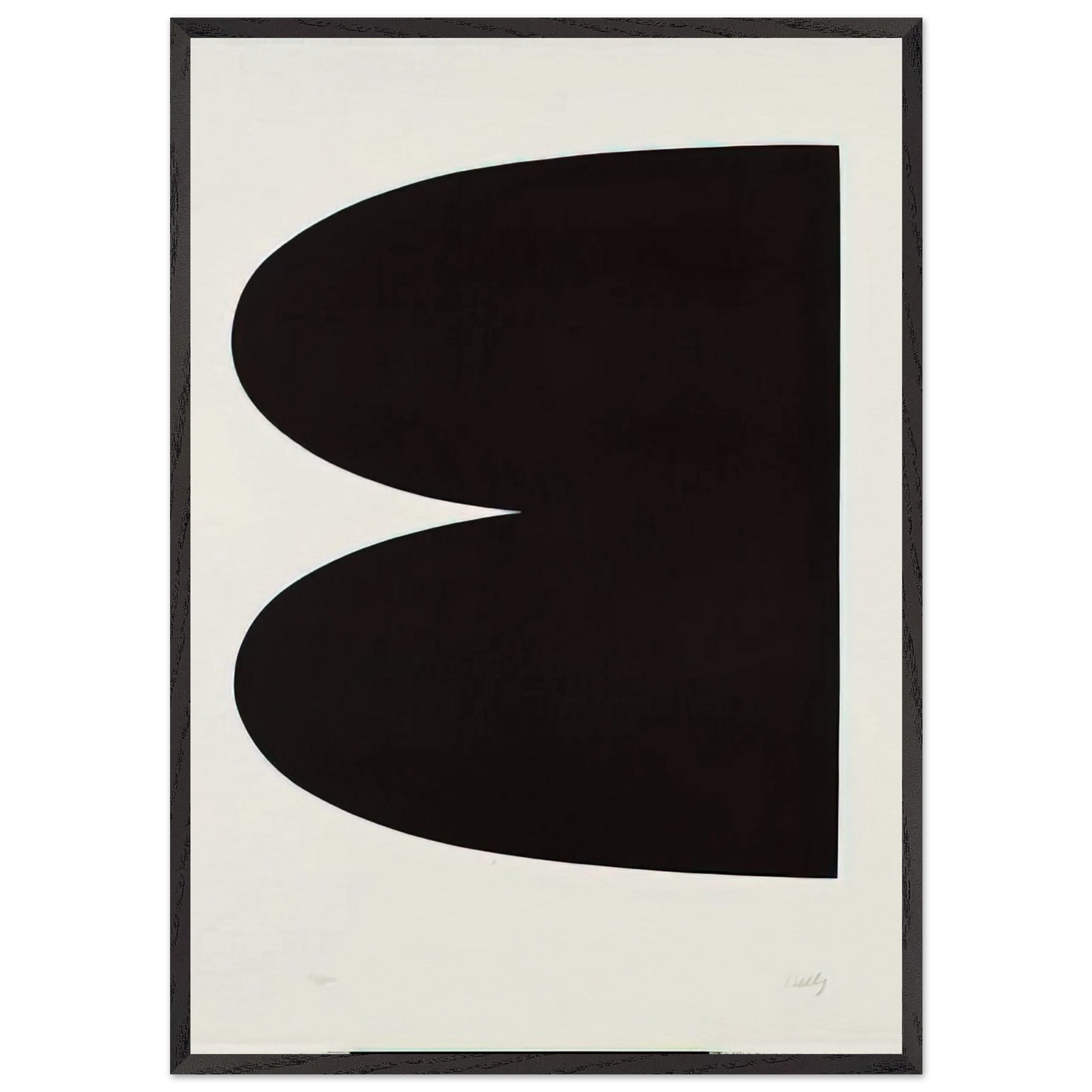 Black from Suite of Twenty-Seven Color Lithographs - Ellsworth Kelly Framed Art Print – Black Wooden Frame - Default Title - -Framed Art Print