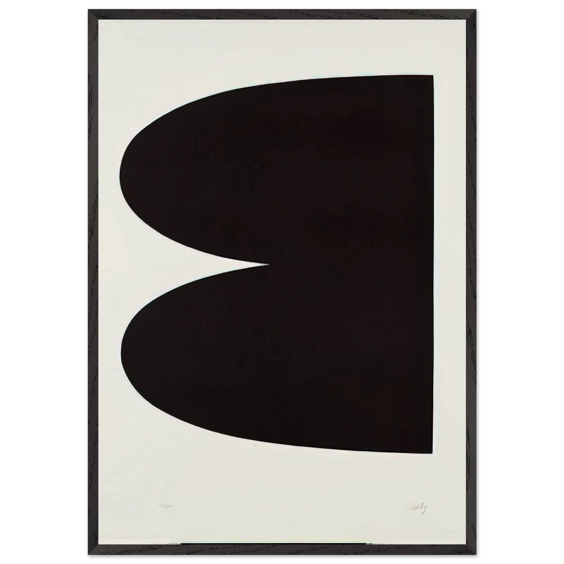 Black from Suite of Twenty-Seven Color Lithographs - Ellsworth Kelly Framed Art Print – Black Wooden Frame - Default Title - -Framed Art Print
