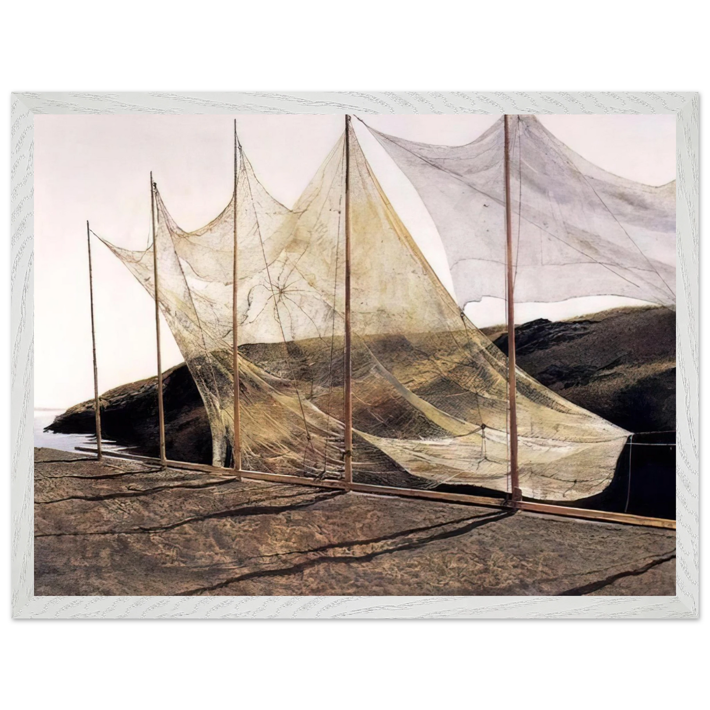 Andrew Wyeth - PENTECOST 1989 Wall Art - 60x80 cm / 24x32 inches - Premium Wooden Framed Poster With Fine Art Paper - Black frame