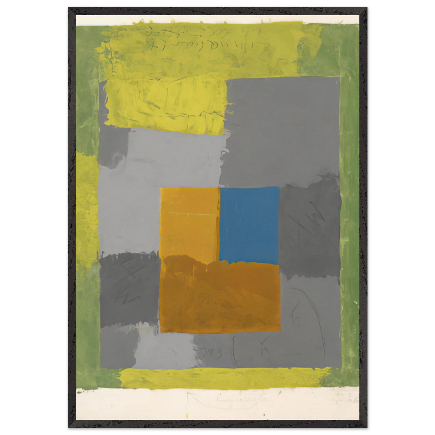 STUDY FOR HOMAGE TO THE SQUARE 2 - Josef Albers Framed Art Print – Black Wooden Frame - Default Title - -Framed Art Print