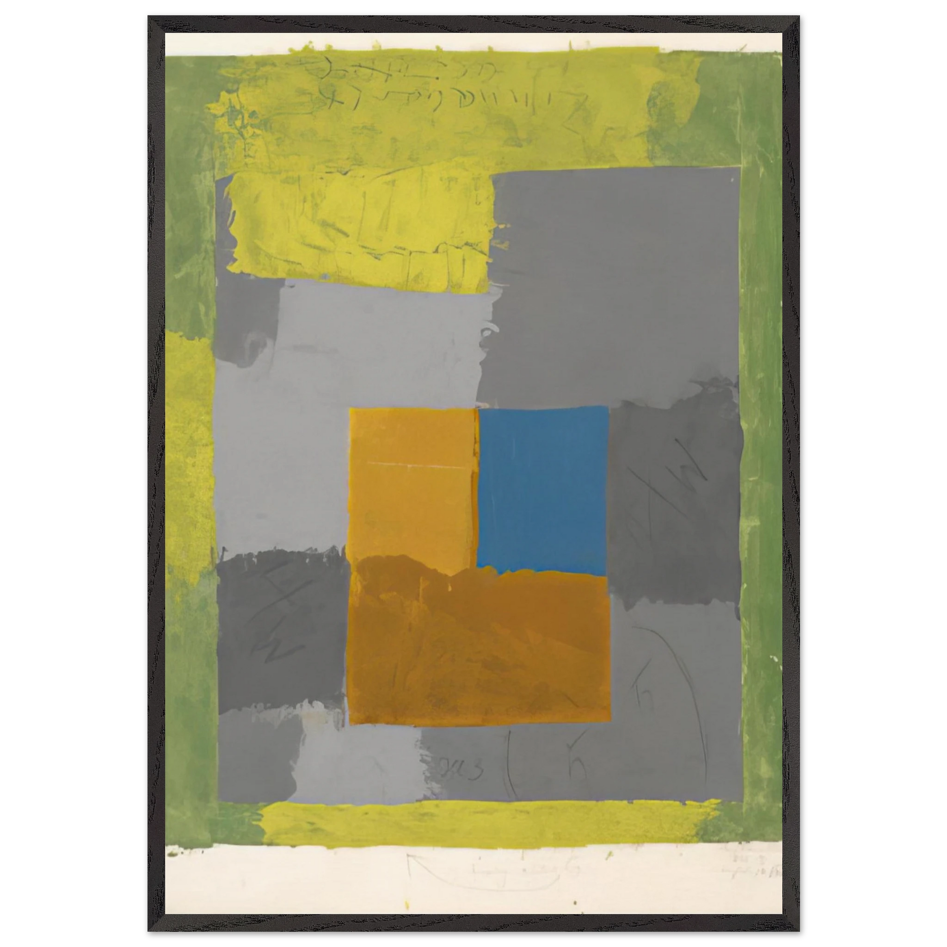 STUDY FOR HOMAGE TO THE SQUARE 2 - Josef Albers Framed Art Print – Black Wooden Frame - Default Title - -Framed Art Print