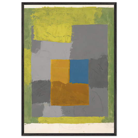 STUDY FOR HOMAGE TO THE SQUARE 2 - Josef Albers Framed Art Print – Black Wooden Frame - Default Title - -Framed Art Print