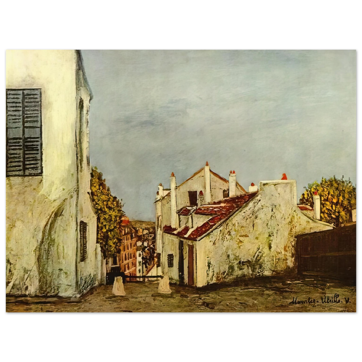 Maurice Utrillo - HOUSES IN MONTMARTRE Fine Art Poster - Default Title