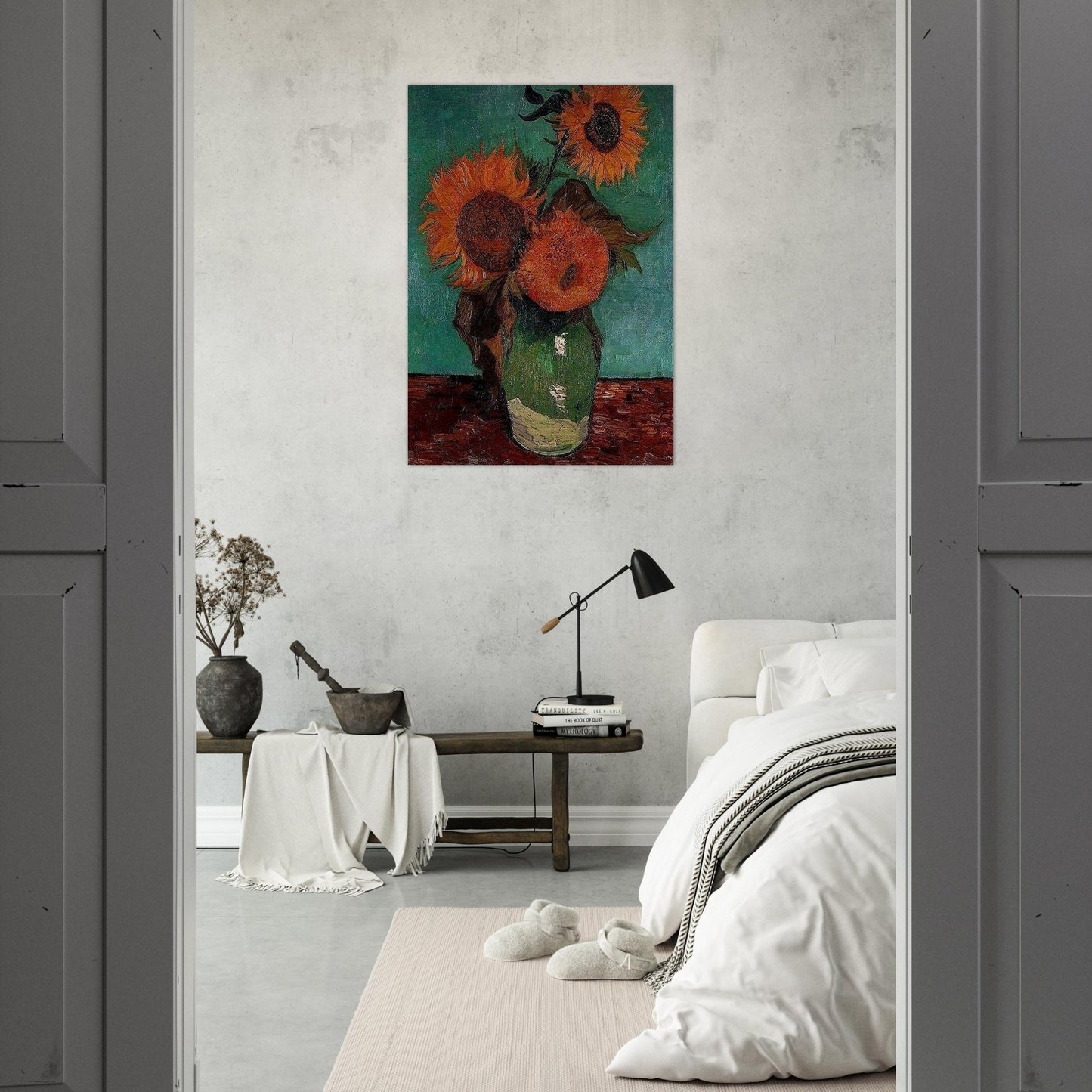 Sunflowers - Vincent van Gogh Brushed Aluminum Print - 70x100 cm / 28x40 inches | Vincent van Gogh Aluminum Print | Vincent van Gogh Prints