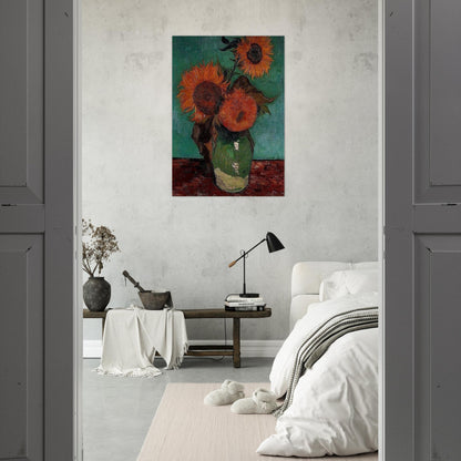 Sunflowers - Vincent van Gogh Brushed Aluminum Print - 70x100 cm / 28x40 inches | Vincent van Gogh Aluminum Print | Vincent van Gogh Prints