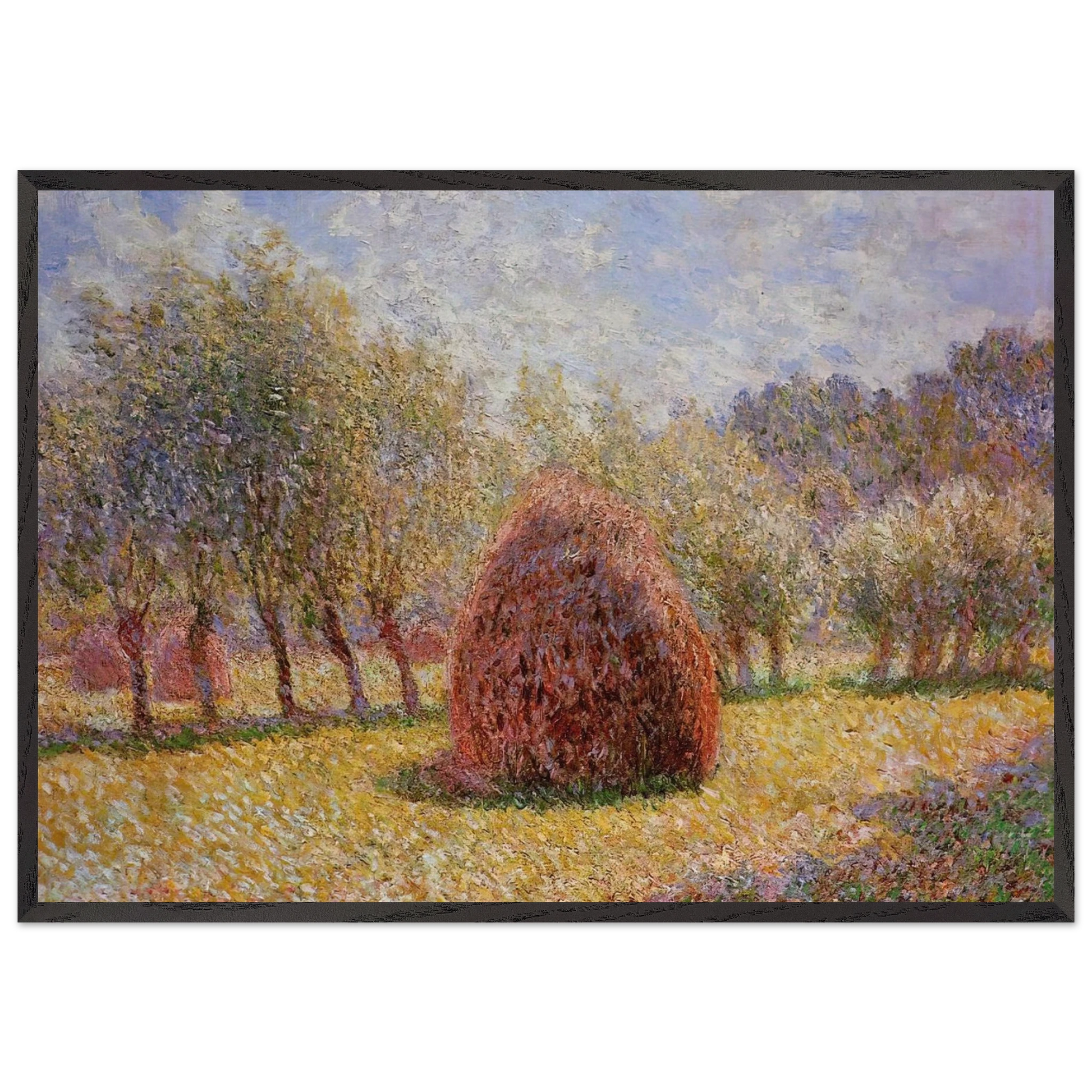 Haystacks at Giverny - claude monet Framed Art Print – Black Wooden Frame - Default Title - -Framed Art Print