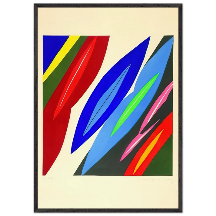 Farblitho 1968 - 2 NOR - 1968 - Ernst Wilhelm Nay 70x100 cm / 28x40 inches Framed Art Print – Black Wooden Frame