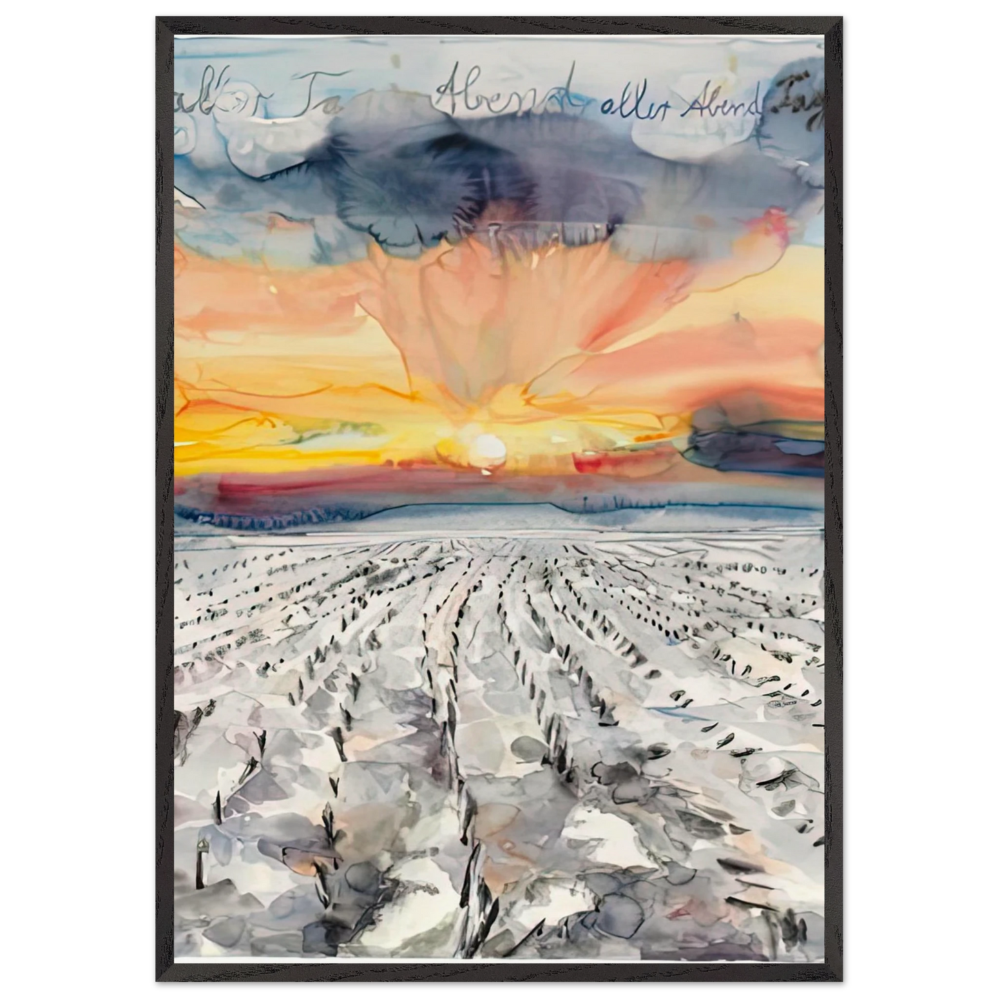 THE EVENING OF ALL DAYS THE DAY OF ALL EVENINGS 2014 - Anselm Kiefer Framed Art Print – Black Wooden Frame - Default Title - -Framed Art Print