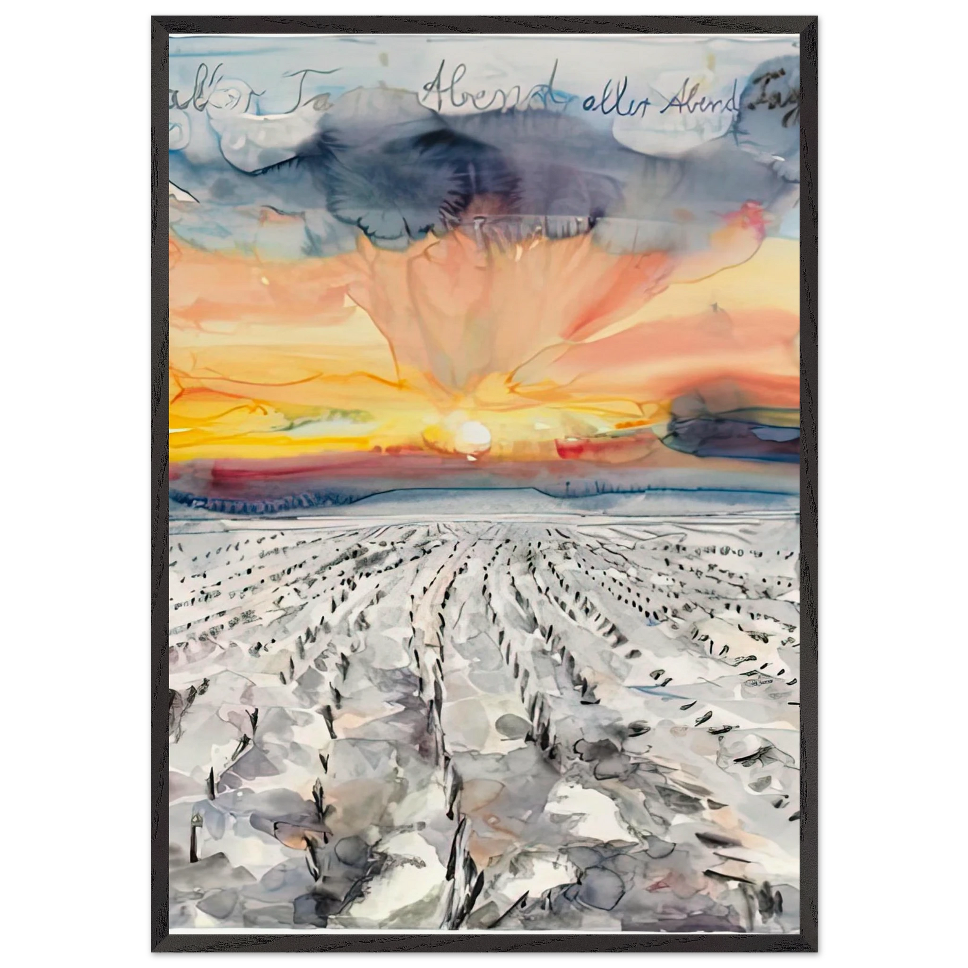 THE EVENING OF ALL DAYS THE DAY OF ALL EVENINGS 2014 - Anselm Kiefer Framed Art Print – Black Wooden Frame - Default Title - -Framed Art Print