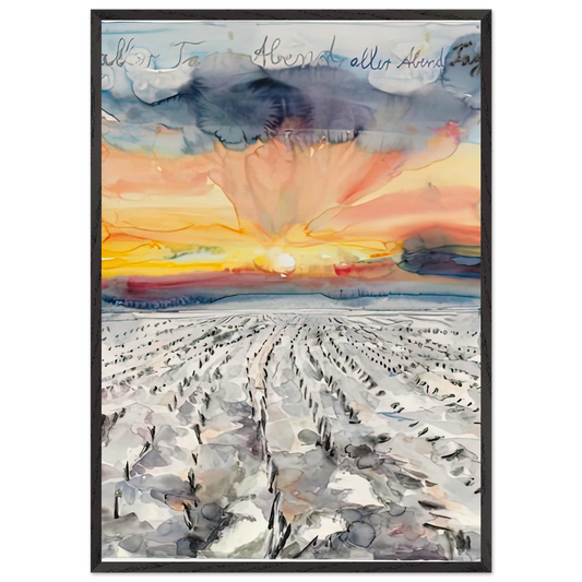 THE EVENING OF ALL DAYS THE DAY OF ALL EVENINGS 2014 - Anselm Kiefer Framed Art Print – Black Wooden Frame - Default Title - -Framed Art Print