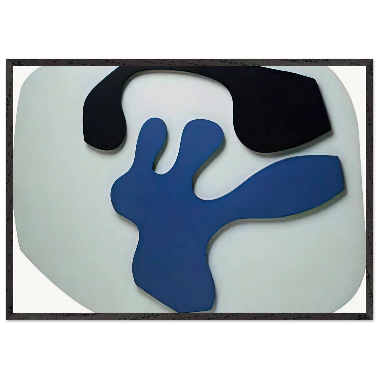 Overturned Blue Shoe With Two Heels Under a Black Vault - Jean Arp Framed Art Print – Black Wooden Frame - Default Title - -Framed Art Print