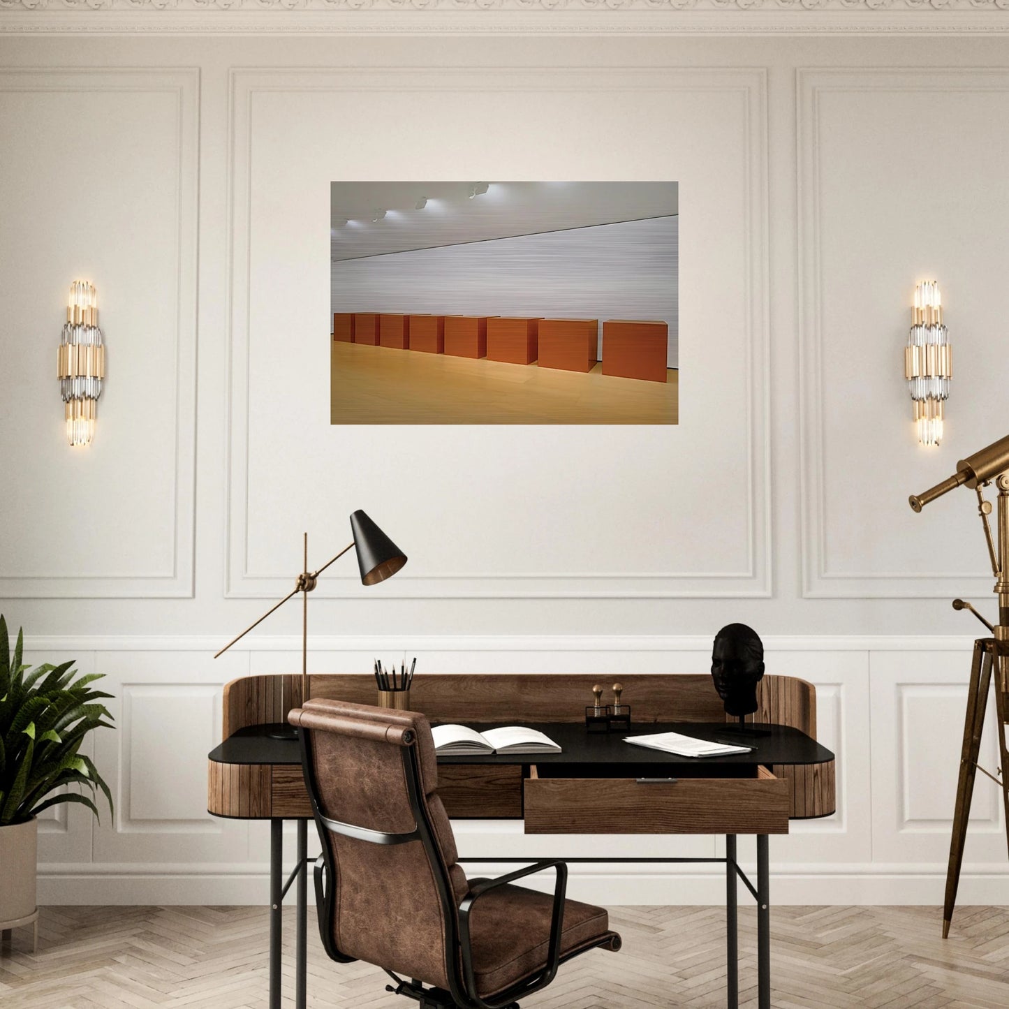 Untitled - 1971 - Donald Judd Brushed Aluminum Print - 70x100 cm / 28x40 inches | Donald Judd Aluminum Print | Donald Judd Prints