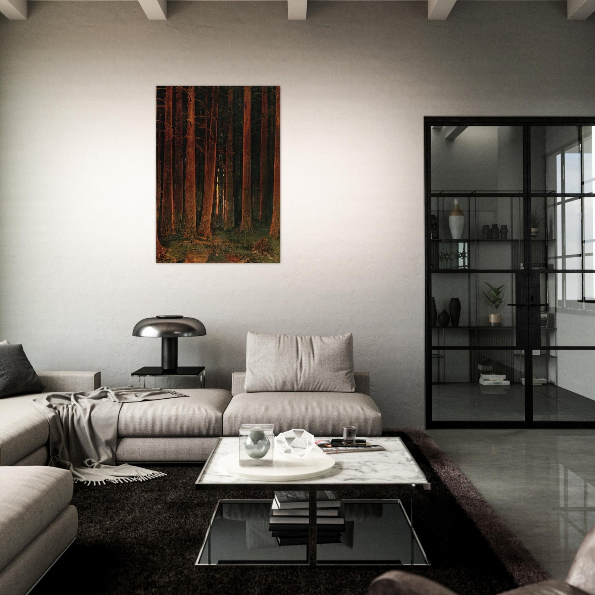 Sunset in the forest - Arkhyp Kuindzhi Brushed Aluminum Print - 70x100 cm / 28x40 inches | Arkhyp Kuindzhi Aluminum Print | Arkhyp Kuindzhi Prints