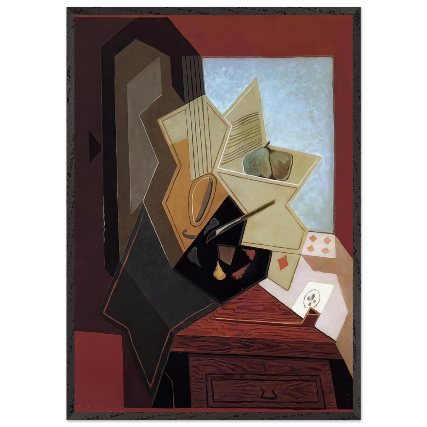 THE PAINTER S WINDOW 1925 - Juan Gris Framed Art Print – Black Wooden Frame - Default Title - -Framed Art Print
