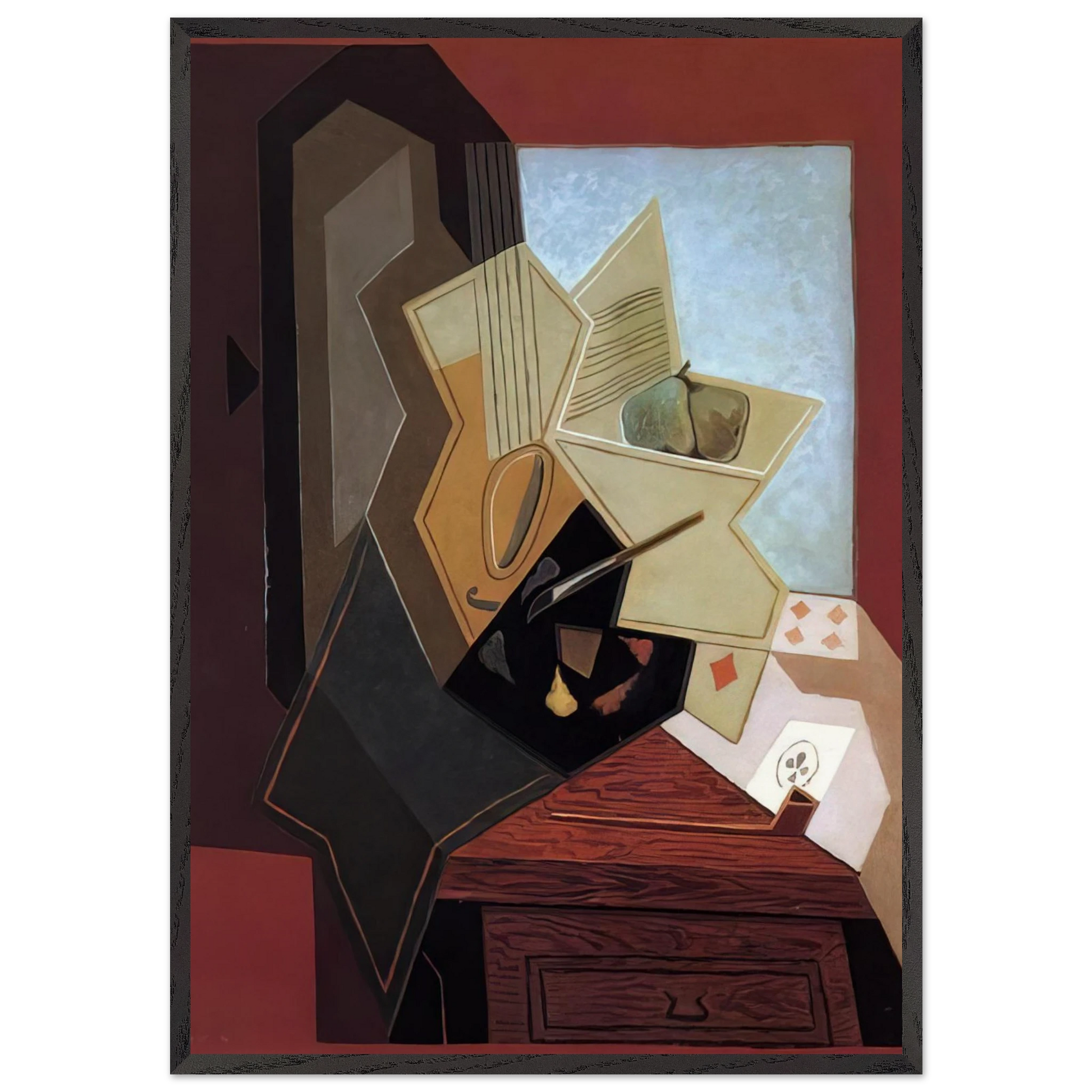 THE PAINTER S WINDOW 1925 - Juan Gris Framed Art Print – Black Wooden Frame - Default Title - -Framed Art Print