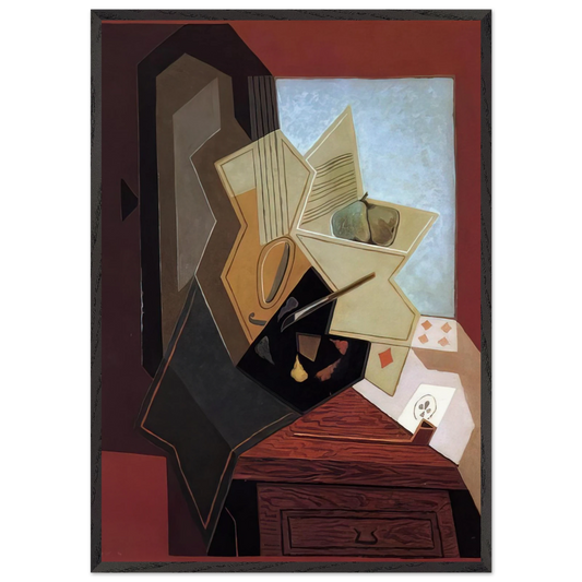 THE PAINTER S WINDOW 1925 - Juan Gris Framed Art Print – Black Wooden Frame - Default Title - -Framed Art Print
