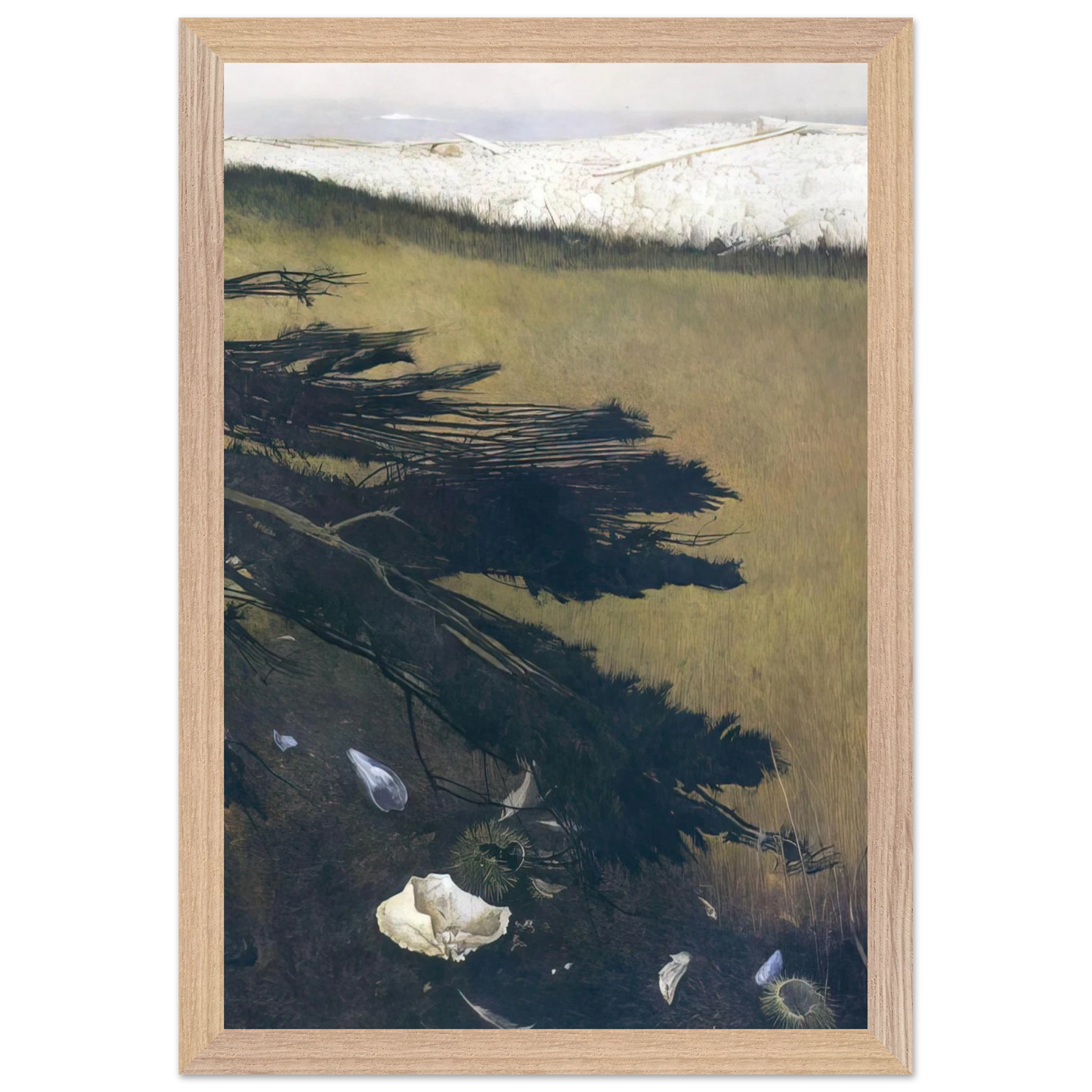 Andrew Wyeth - NOT DETECTED 47 Wall Art - 60x80 cm / 24x32 inches - Premium Wooden Framed Poster With Fine Art Paper - White frame