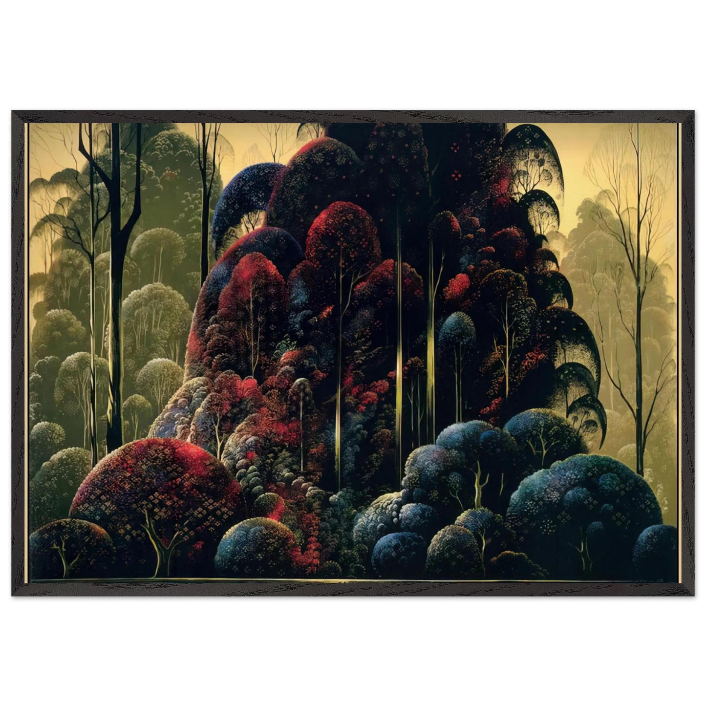 Wind Breaks - Eyvind Earle Framed Art Print – Black Wooden Frame - Default Title - -Framed Art Print