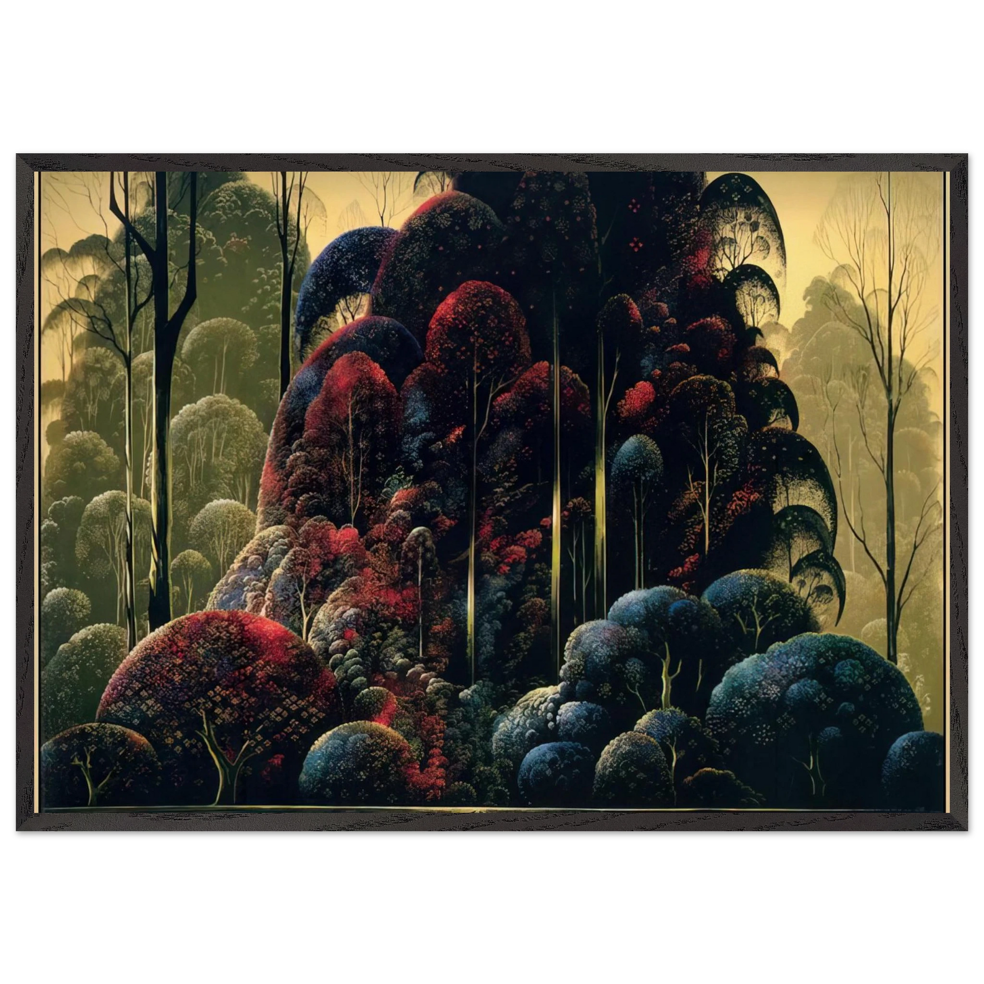 Wind Breaks - Eyvind Earle Framed Art Print – Black Wooden Frame - Default Title - -Framed Art Print