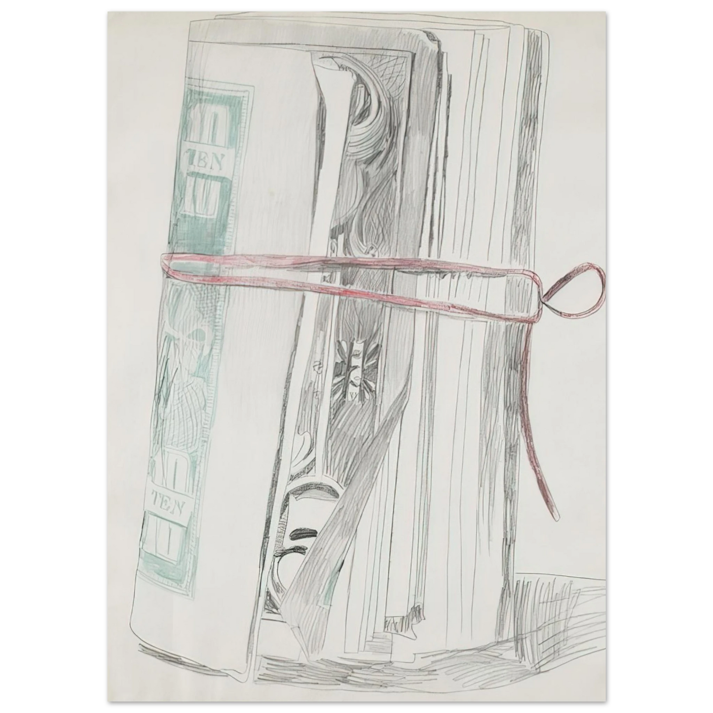 Andy Warhol - Roll of Bills Fine Art Poster - 75x100 cm / 30x40 inches