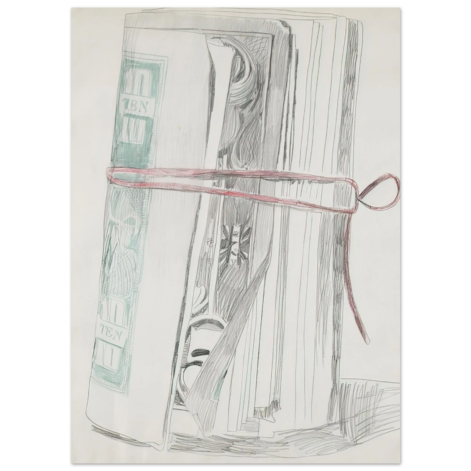 Andy Warhol - Roll of Bills Fine Art Poster - 75x100 cm / 30x40 inches