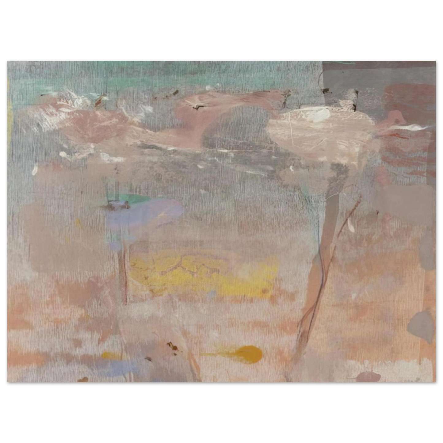 Helen Frankenthaler - Monotype I - 1981 Wall art - 60x80 cm / 24x32 inches - Premium Wooden Framed Poster With Fine Art Paper - White frame