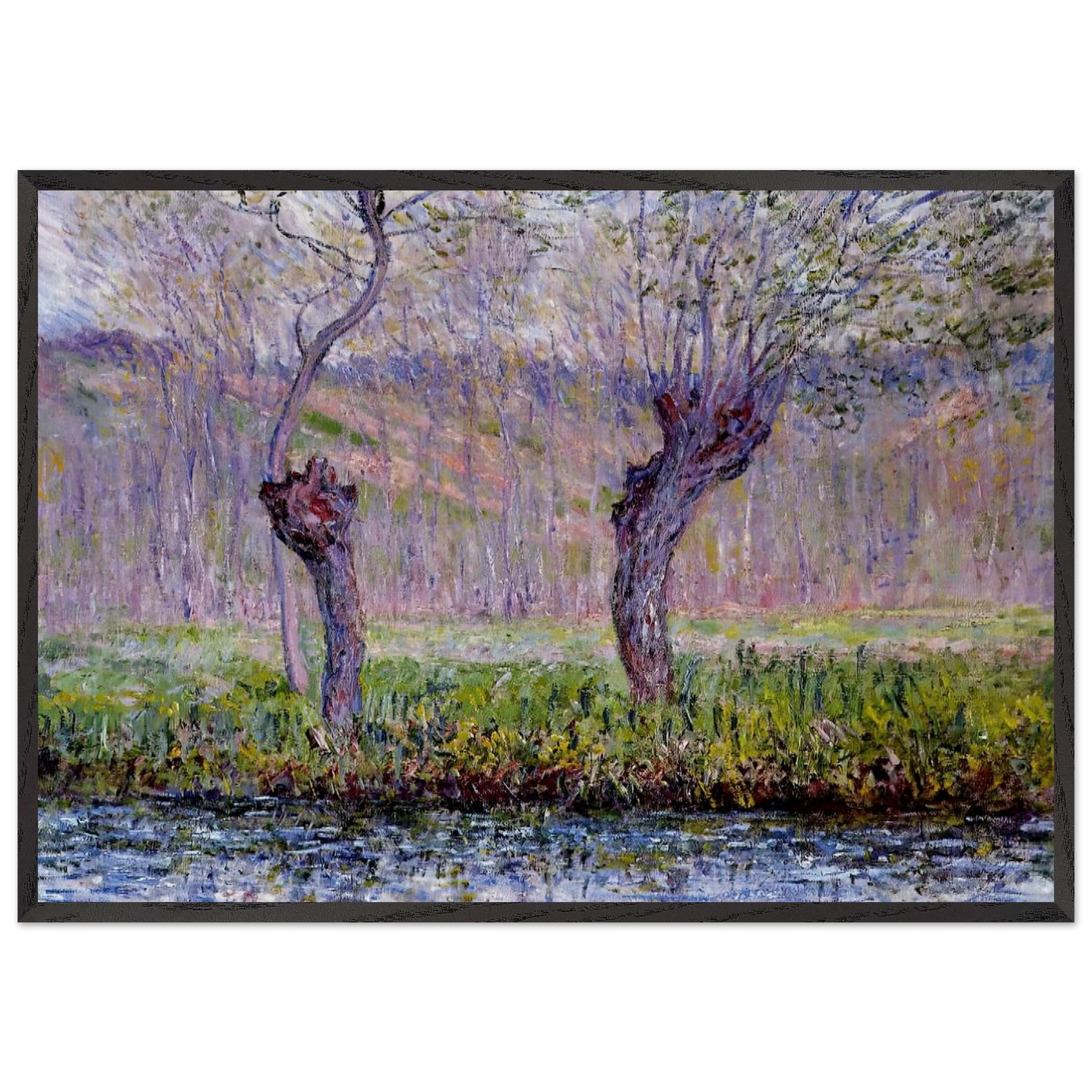 Willows in Springtime - claude monet Framed Art Print – Black Wooden Frame - Default Title - -Framed Art Print
