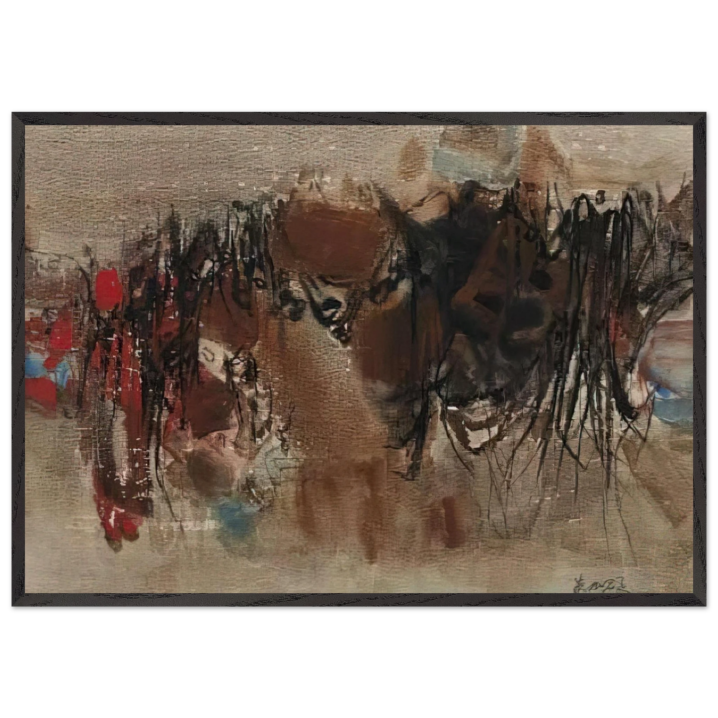 UNTITLED 1964 1 N1 - Chu teh Chun Framed Art Print – Black Wooden Frame - Default Title - -Framed Art Print