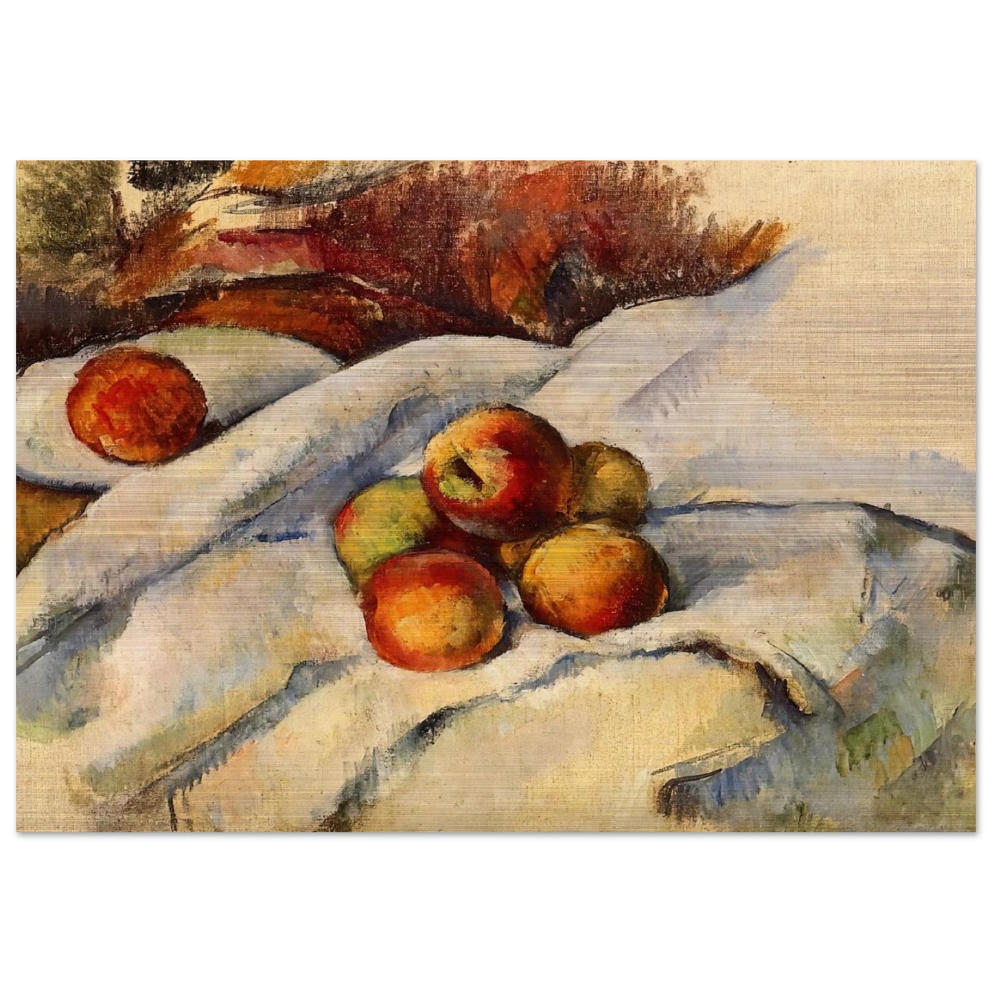 Apples on a Sheet - Paul Cézanne Brushed Aluminum Print - 70x100 cm / 28x40 inches | Paul Cézanne Aluminum Print | Paul Cézanne Prints