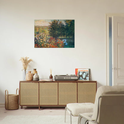 Roses in the Hoshede`s Garden at Montregon - claude monet Brushed Aluminum Print - 70x100 cm / 28x40 inches | claude monet Aluminum Print | claude monet Prints