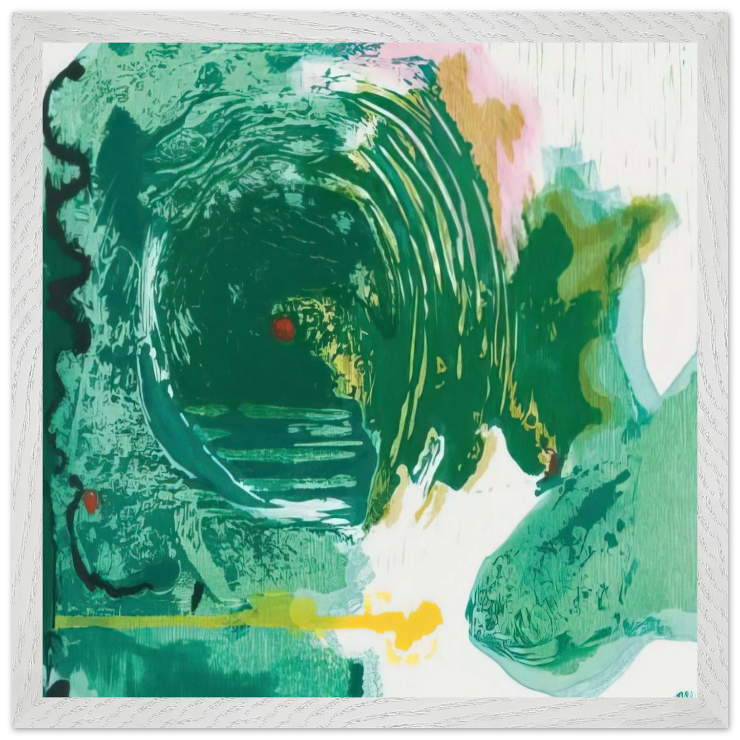 Helen Frankenthaler - Radius - 1993 Wall art - 20x25 cm / 8x10 inches - Premium Wooden Framed Poster With Fine Art Paper - White frame