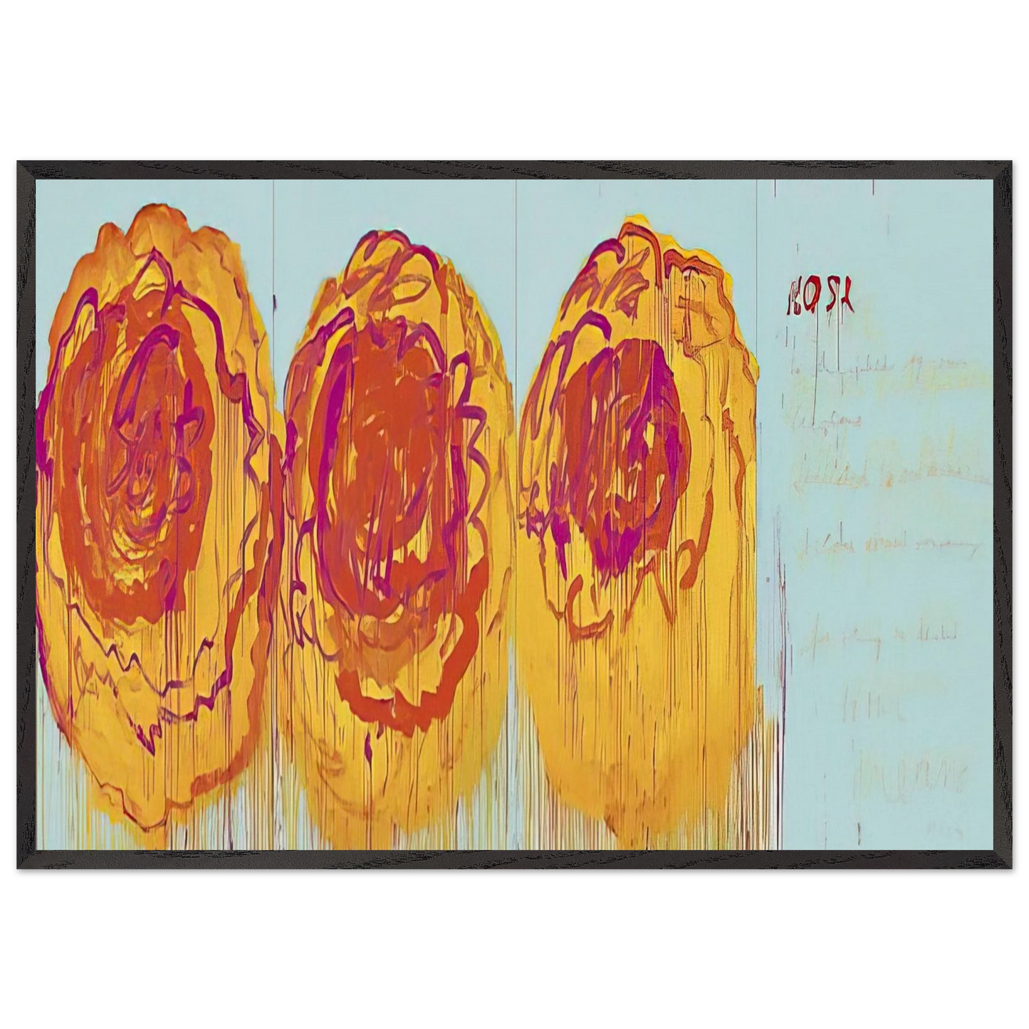 The Rose  I  - Cy Twombly Framed Art Print – Black Wooden Frame - Default Title - -Framed Art Print