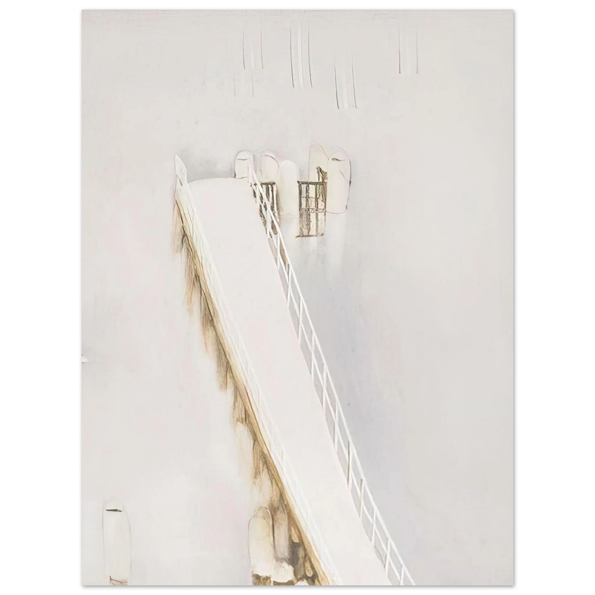 Brett Whiteley - Lavender Bay Pier in the Rain - 1976 Fine Art Poster - Default Title