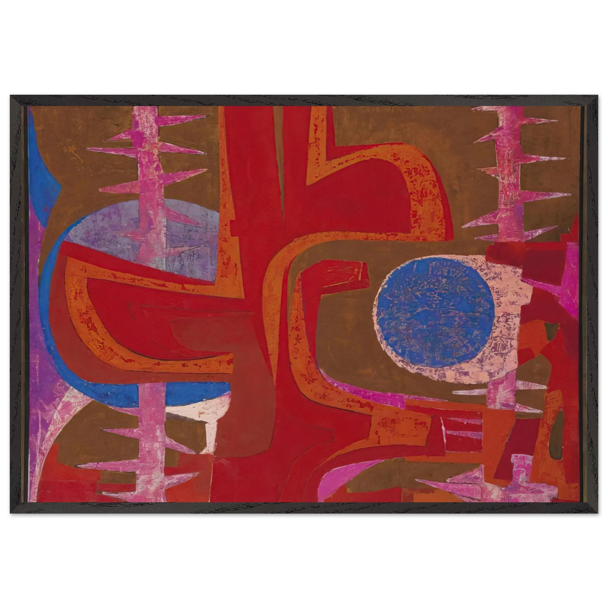 Sobre la tumba de Justino - Pedro Coronel Framed Art Print – Black Wooden Frame - Default Title - -Framed Art Print