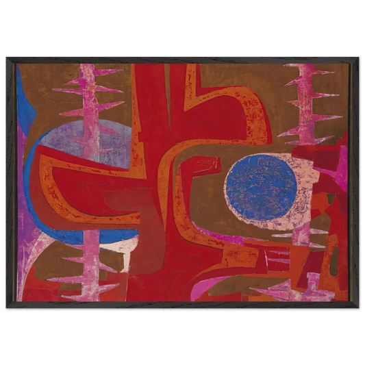 Sobre la tumba de Justino - Pedro Coronel Framed Art Print – Black Wooden Frame - Default Title - -Framed Art Print