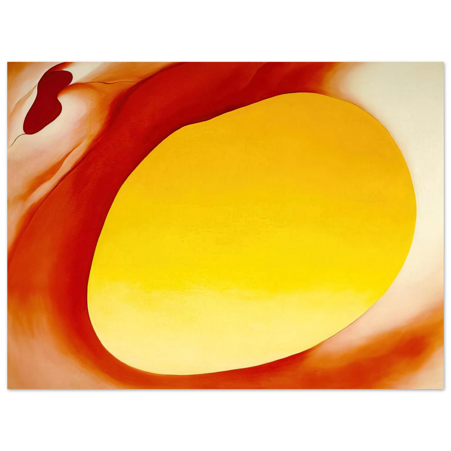 Georgia O'Keeffe - Pelvis Series - Red with Yellow Fine Art Poster - 13x18 cm / 5x7 inches