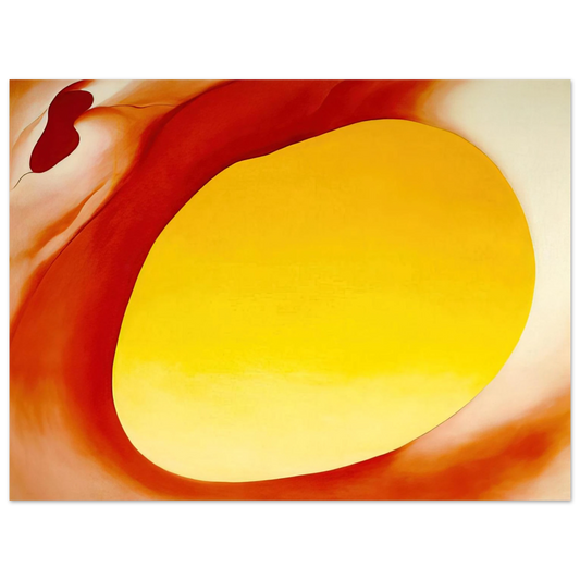 Georgia O'Keeffe - Pelvis Series - Red with Yellow Fine Art Poster - 13x18 cm / 5x7 inches