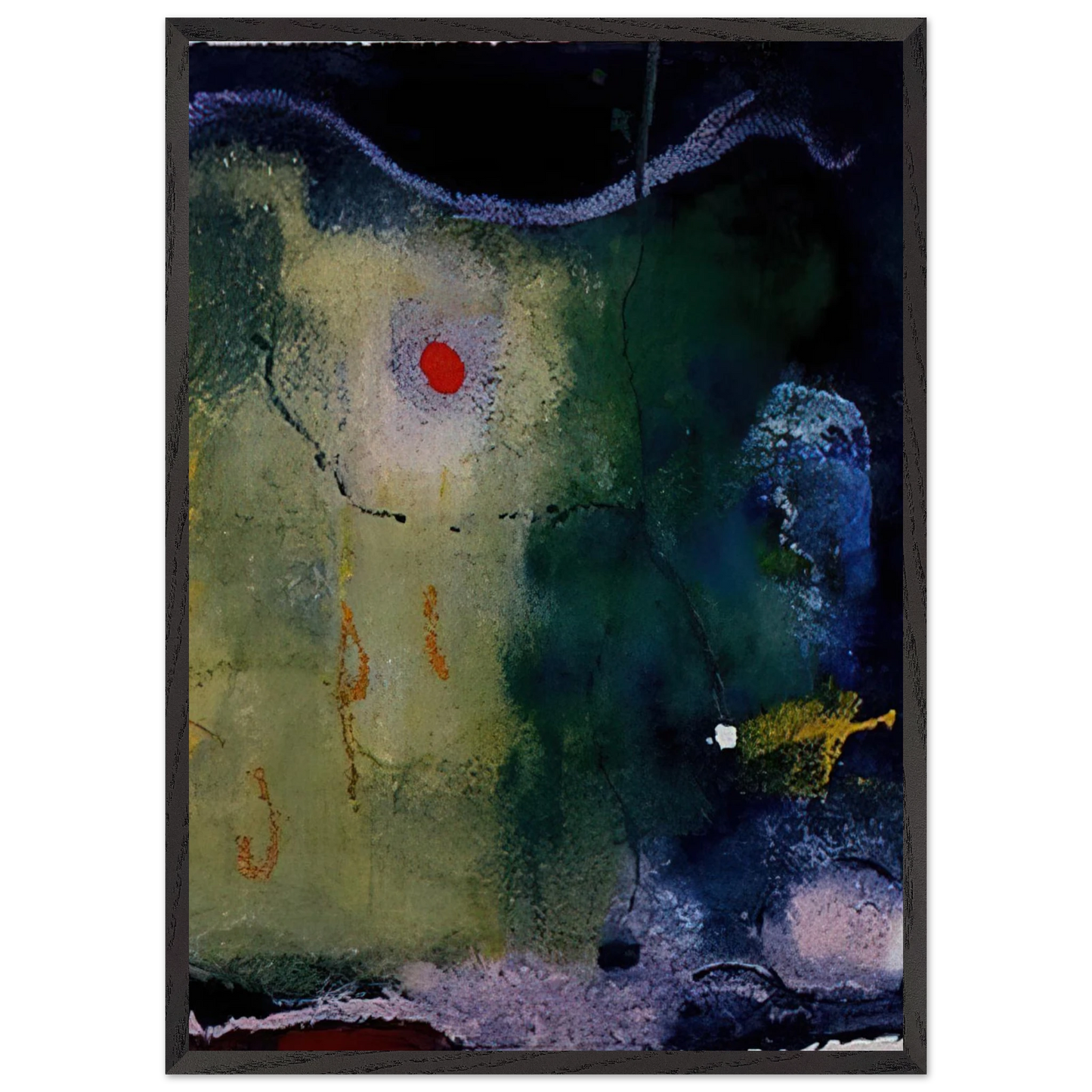 Helen Frankenthaler - The Other Side of the Moon - 1995 Wall art - 70x100 cm / 28x40 inches - Premium Wooden Framed Poster With Fine Art Paper - White frame