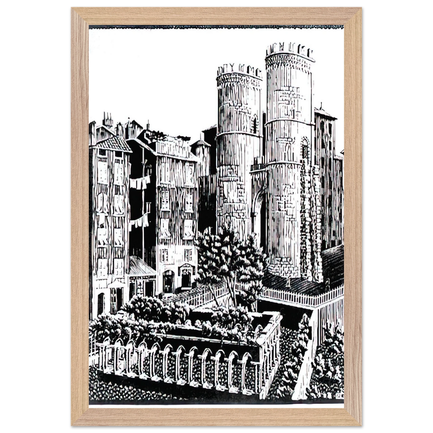 MC Escher - ESCHER (25) Wall Art - 30x40 cm / 12x16 inches - Premium Wooden Framed Poster With Fine Art Paper - White frame