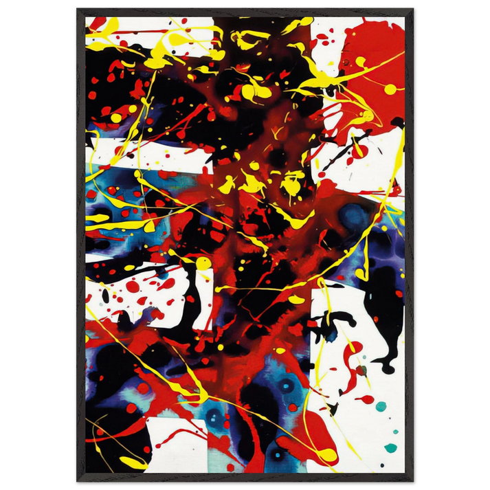 Untitled  SFP94-49  SFF 1723  - Sam Francis 70x100 cm / 28x40 inches Framed Art Print – Black Wooden Frame